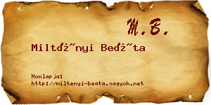 Miltényi Beáta névjegykártya