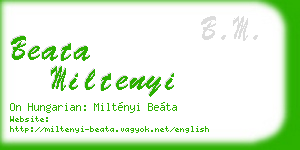 beata miltenyi business card